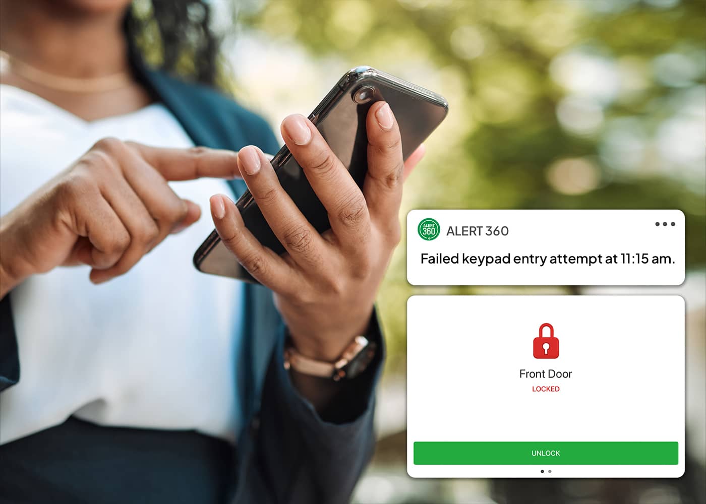 Use alert 360 app to control smart door locks