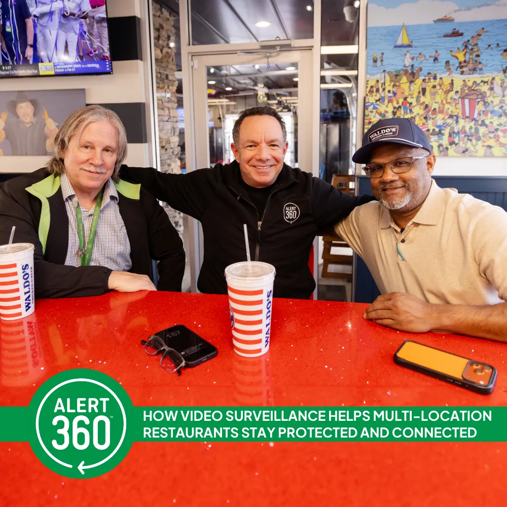 Richard Ginsburg - the CEO of Alert 360, Don Fuson - the Branch Manager of Alert 360 in Tulsa and Dino the GM of Waldo's Chicken and Beer